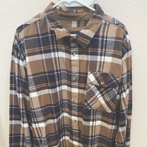 CQR Men’s All Cotton Flannel Shirt, Long Sleeve